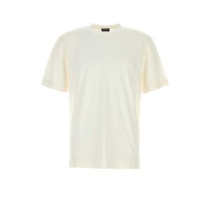 Zegna Men White Cotton And Silk T-Shirt